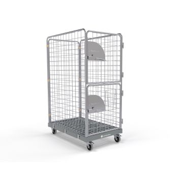 Rullecontainer 1200 x 780 x 1805 mm – 4-sidig med todelt dør på kortsiden