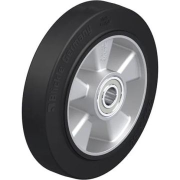 Gummihjul med aluminiumsfelg og kulelager 200 mm – 500 kg