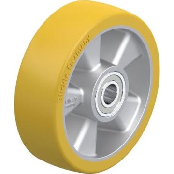 Polyuretanhjul med aluminiumsfelg og kulelager 125 mm – 550 kg
