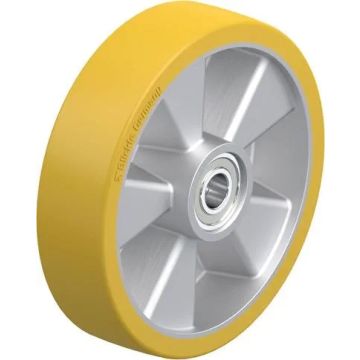 Styrehjul til jekketralle med polyuretanbane og kulelager 200 × 50 mm – 800 kg