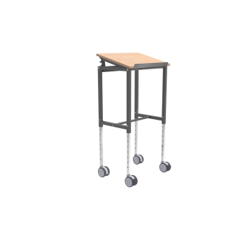 Høydejusterbart trillebord 600 × 400 mm – 200 kg, Bøk / Mørkgrå