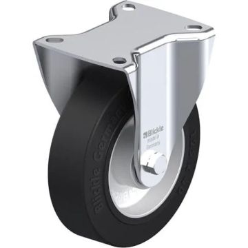 Fast gummihjul med kulelager 125 mm – 250 kg