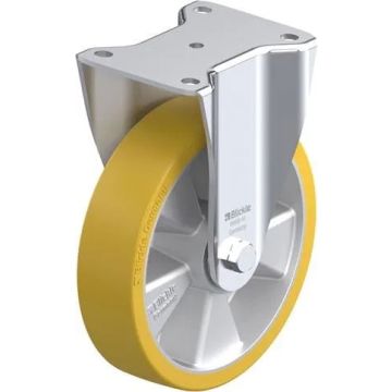 Fast hjul med polyuretanbane og kulelager 200 mm – 800 kg