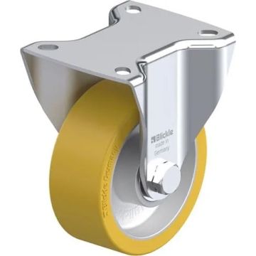Fast hjul med polyuretanbane og kulelager 100 mm – 350 kg