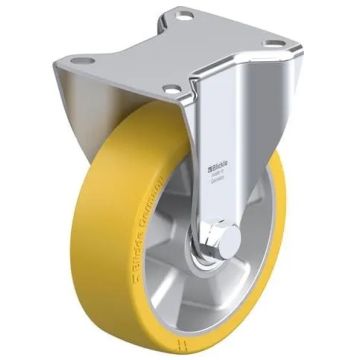 Fast hjul med polyuretanbane og kulelager 125 mm – 350 kg