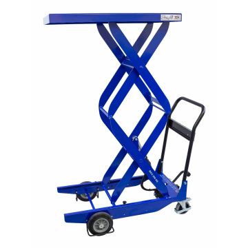 Løftebord med hjul CZD 203 – 200 kg, dobbel saks, 1170 mm løft, 900 x 600 mm