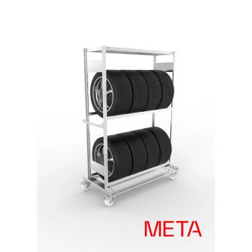 Dekkreol på hjul – 1850 x 1300 x 400 mm, 150 kg, galvanisert