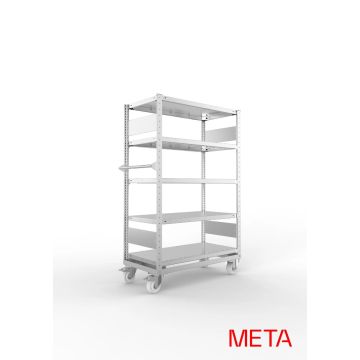 Hyllevogn med 5 hyller | 1500 x 1000 x 500 mm | 100 kg | galvanisert