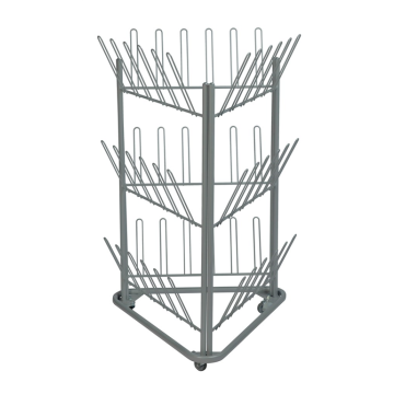 Sko- og støvlestativ med hjul – 3 sider, plass til 27 par