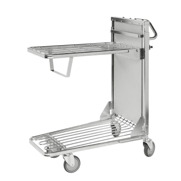 Butikk- og lagervogn – ergonomisk vogn med justerbar fjærmotstand i topphyllen, 300 kg