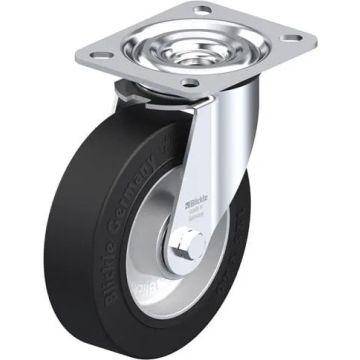 Svingbart hjul med elastisk gummi 125 mm – 250 kg