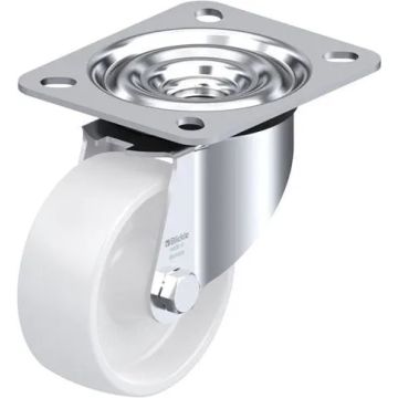 Svingbart nylonhjul med glidelager 80 mm – 120 kg