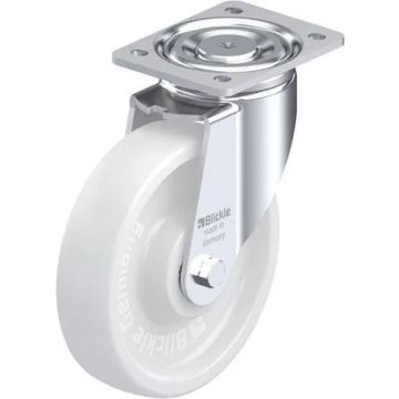 Svingbart nylonhjul med plate 200 mm – 900 kg
