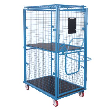Sammenleggbart sikkerhetsbur med tak og hylle 1200 × 800 × 1880 mm – 500 kg Sammenleggbart sikkerhetsbur med tak og hylle 1200 × 800 × 1880 mm – 500 kg