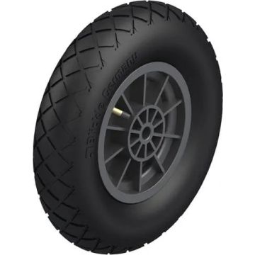 Luftgummihjul med plastfelg og glidelager 400 mm – 250 kg