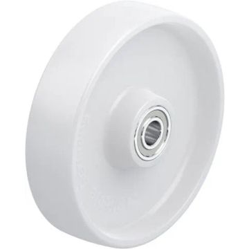 Styrehjul til jekketralle i nylon med kulelager 200 × 50 mm – 600 kg, akselhull 25 mm