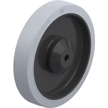 Gummihjul med svertefri bane, nylonfelg og kulelager 200 mm – 400 kg