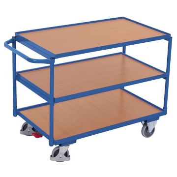 Trillebord med 3 hyller 1025 × 525 mm – 250 kg, blå