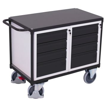 Verktøyvogn – 500 kg, 8 skuffer, EasySTOP