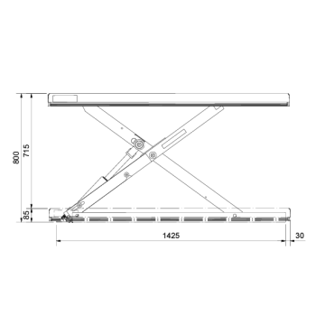 Lavtbyggende løftebord CCB 1000XB – 1000 kg, 1500 x 1200 mm