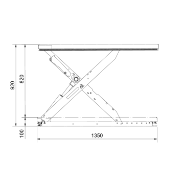 Lavtbyggende løftebord TCL 2000 – 2000 kg, 820 mm løft, 1350 x 800 mm