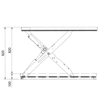 Lavtbyggende løftebord TCL 2000GB – 2000 kg, 820 mm løft, 1350 x 1270 mm