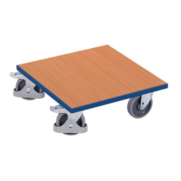 Trillebrett 500 × 500 mm med MDF-plate og brems – blå