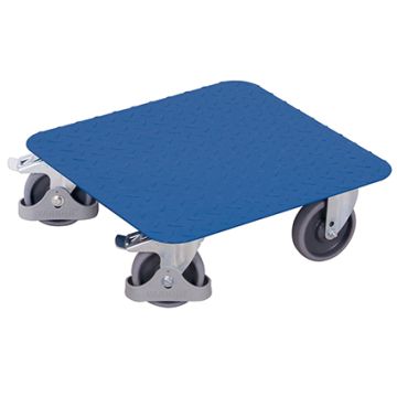 Trillebrett 500 × 500 mm med dørkplate og brems – blå