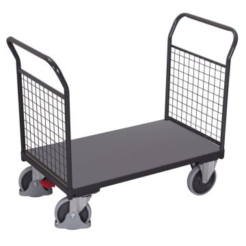 Plattformvogn med 2 gittervegger | 850 x 500 | 400kg | Grå Plattformvogn med 2 gittervegger | 850 x 500 | 400kg | Grå