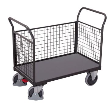 Plattformvogn med 3 gittervegger | 1200 x 800 | 500kg | Grå Plattformvogn med 3 gittervegger | 1200 x 800 | 500kg | Grå