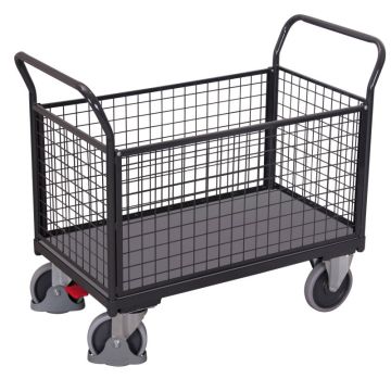 Plattformvogn med 4 gittervegger | 850 x 500| 400kg | Grå Plattformvogn med 4 gittervegger | 850 x 500| 400kg | Grå