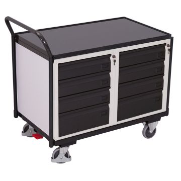 Verktøyvogn – 250 kg, 8 skuffer, EasySTOP