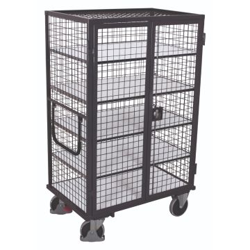 ESD-hyllevogn med nettingdører og tak 1315 × 830 mm