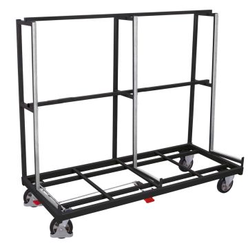 Platetralle ensidig 1380 × 430 mm med brems – 1200 kg, grå Platetralle ensidig 1380 × 430 mm med brems – 1200 kg, grå