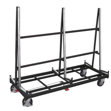 Platetralle tosidig 1380 mm med brems – 1200 kg, grå Platetralle tosidig 1380 mm med brems – 1200 kg, grå