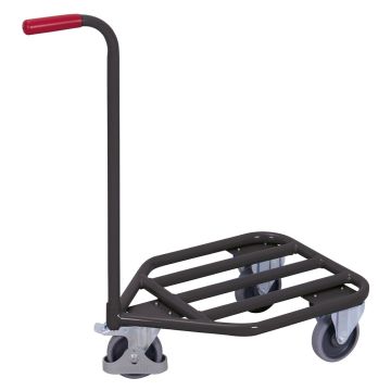 Svanehalstralle 565 × 450 mm, rørbunn og brems – 150 kg, grå Svanehalstralle 565 × 450 mm, rørbunn og brems – 150 kg, grå