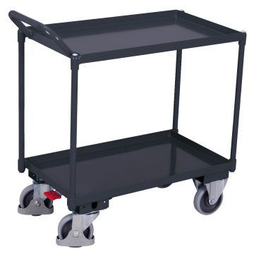 Trillebord 845×495 mm, oljetette kar, 1025 mm, brems – antrasittgrå