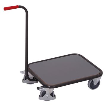 Svanehalstralle 605 × 500 mm, plate og brems – 250 kg, grå Svanehalstralle 605 × 500 mm, plate og brems – 250 kg, grå