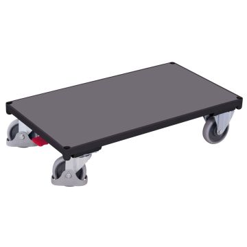 Plattformvogn med MDF-plan og brems, 1060×700 mm – antrasittgrå Plattformvogn med MDF-plan og brems, 1060×700 mm – antrasittgrå