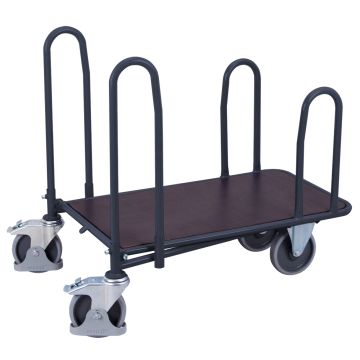 Cash & carry-tralle med 4 sidebøyler 1030 × 645 mm og brems – antrasittgrå Cash & carry-tralle med 4 sidebøyler 1030 × 645 mm og brems – antrasittgrå