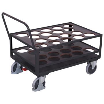 Gassflaskevogn 18 × Ø160 mm med brems – antrasittgrå Gassflaskevogn 18 × Ø160 mm med brems – antrasittgrå