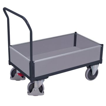 Kassevogn 1010×650 mm, avtakbare MDF-vegger og brems – antrasittgrå