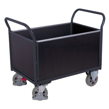 Plattformvogn med 4 vegger og brems, 1595×750 mm – antrasittgrå Plattformvogn med 4 vegger og brems, 1595×750 mm – antrasittgrå