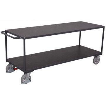 Trillebord 2060×800, 2 hyller, 1000 kg, brems – antrasittgrå Trillebord 2060×800, 2 hyller, 1000 kg, brems – antrasittgrå