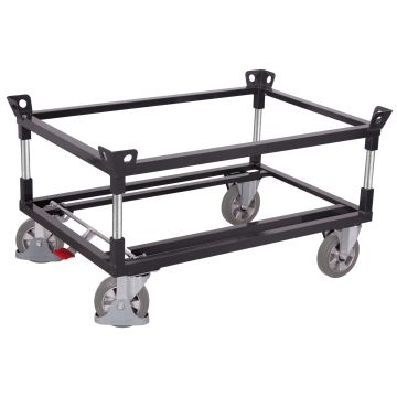 Høy pallevogn 1010×810 mm med brems, 1200 kg – antrasittgrå