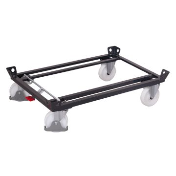 Pallevogn 810×610 mm med polyamidhjul og brems, 1050 kg – antrasittgrå