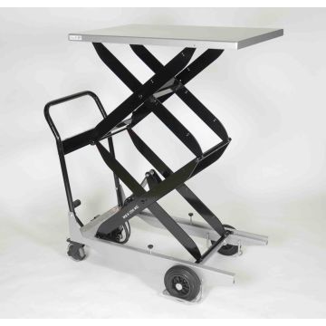 Løftebord med hjul TZD 203 – 200 kg, dobbel saks, 1170 mm løft, 900 x 600 mm