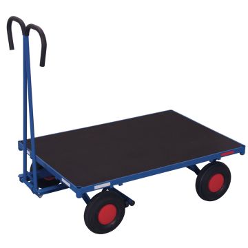 Transportvogn 1200 x 800 mm – med brems, luft- eller punkteringsfrie hjul