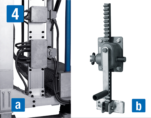 Høydejusterbar<br />
    a) elektrisk<br />
    b) manuelt