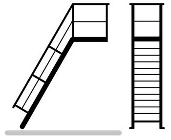 Trapper med plattform